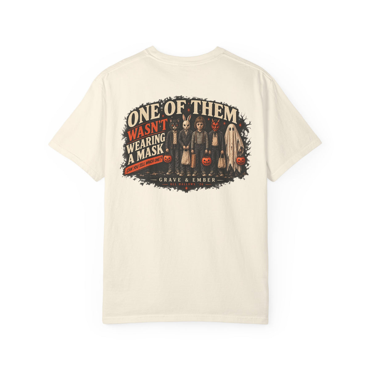 One of Them Wasn't Wearing a Mask | Vintage Halloween Graphic Tee-9