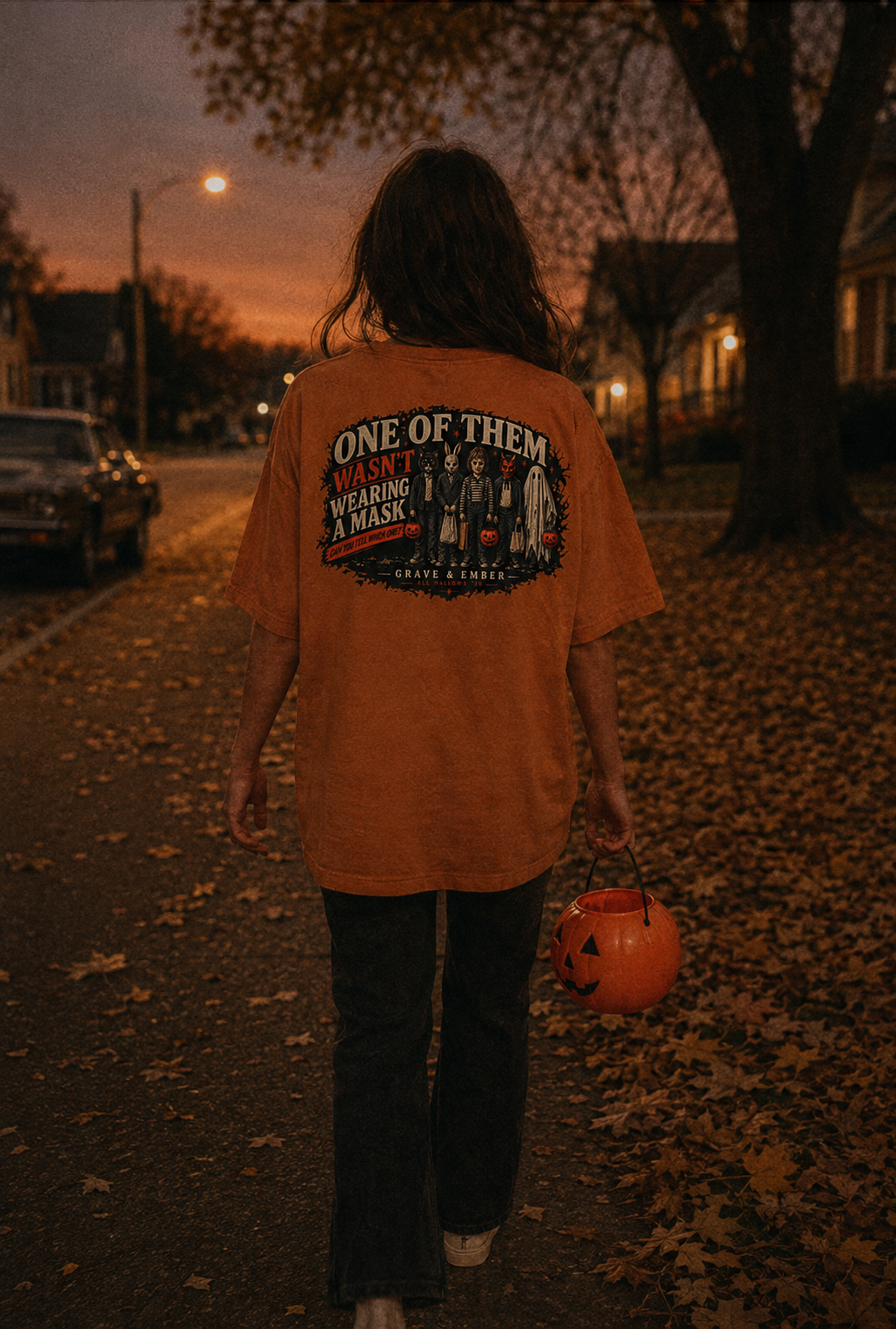 One of Them Wasn't Wearing a Mask | Vintage Halloween Graphic Tee