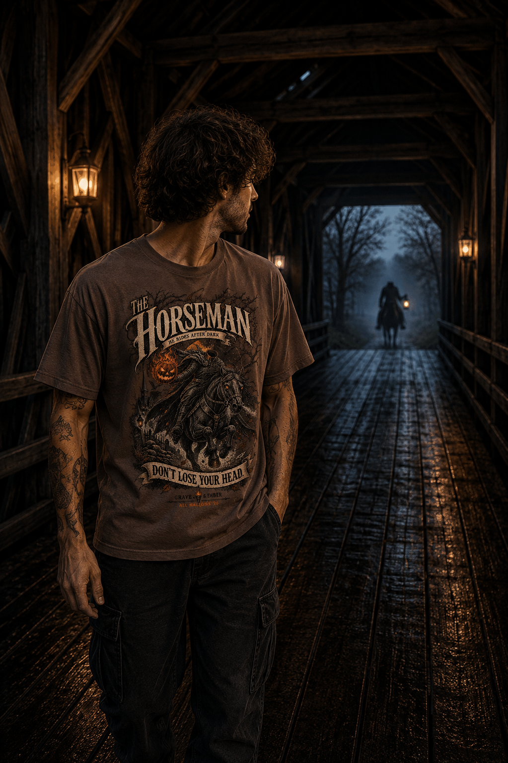 The Horseman – Vintage Headless Horseman Graphic Tee-15