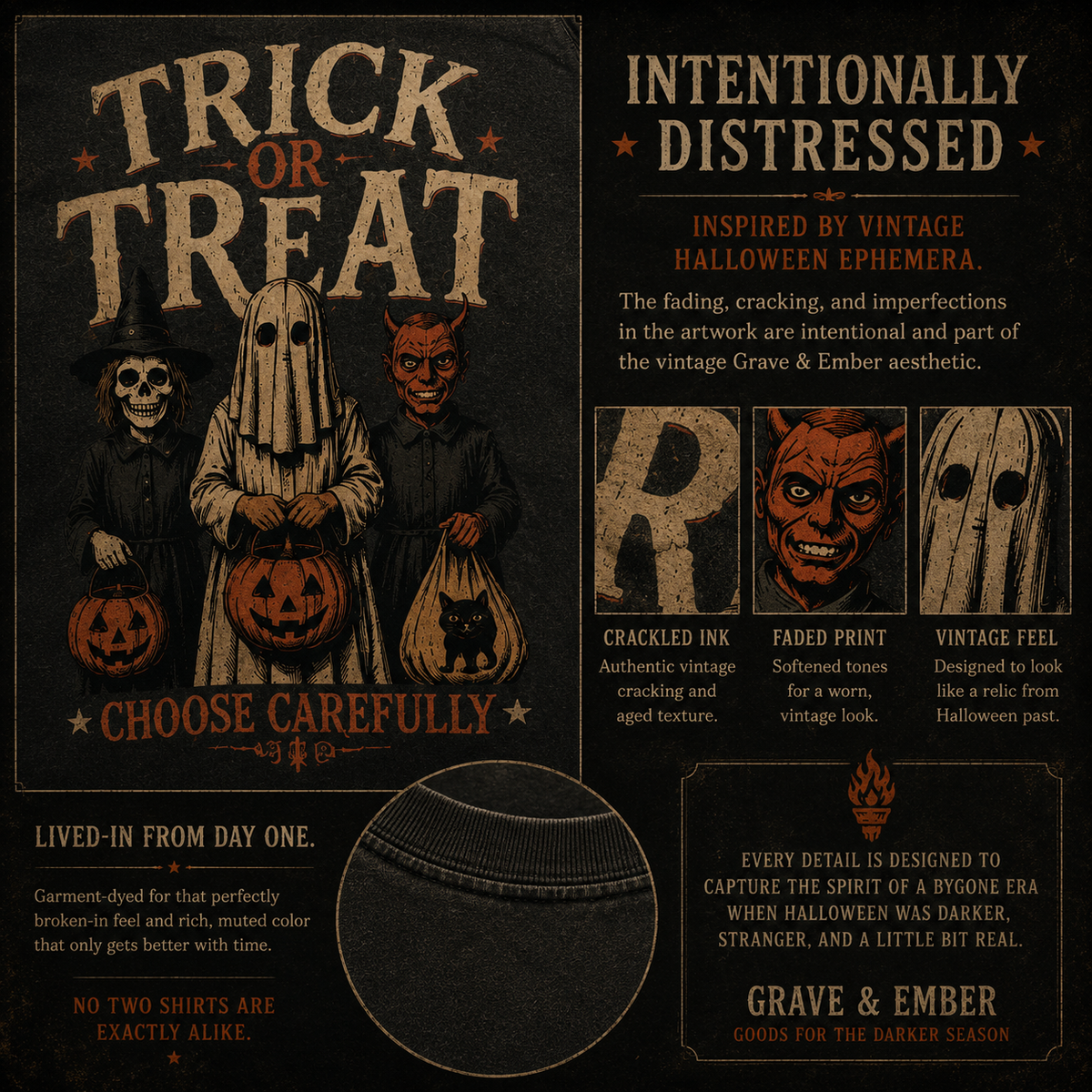 Trick or Treat – Vintage Halloween Graphic Tee-5