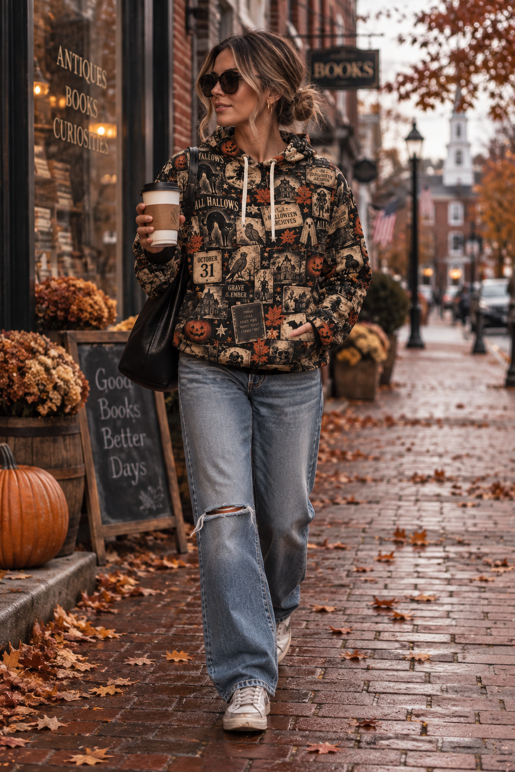 Fragments of Halloween – Vintage All-Over Print Hoodie-3
