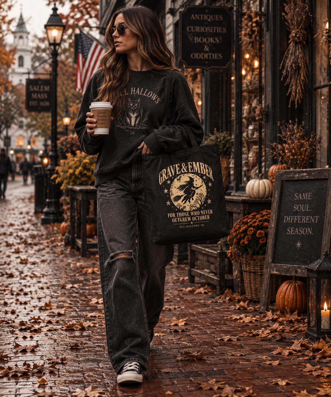 The Witch's Errand – Vintage Halloween Canvas Tote