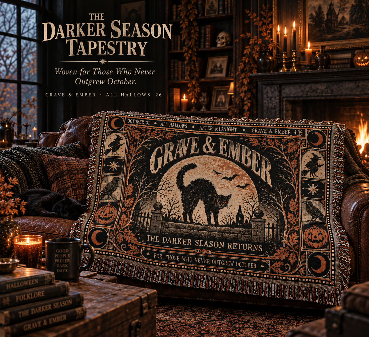 The Darker Season – Woven Halloween Tapestry Throw
