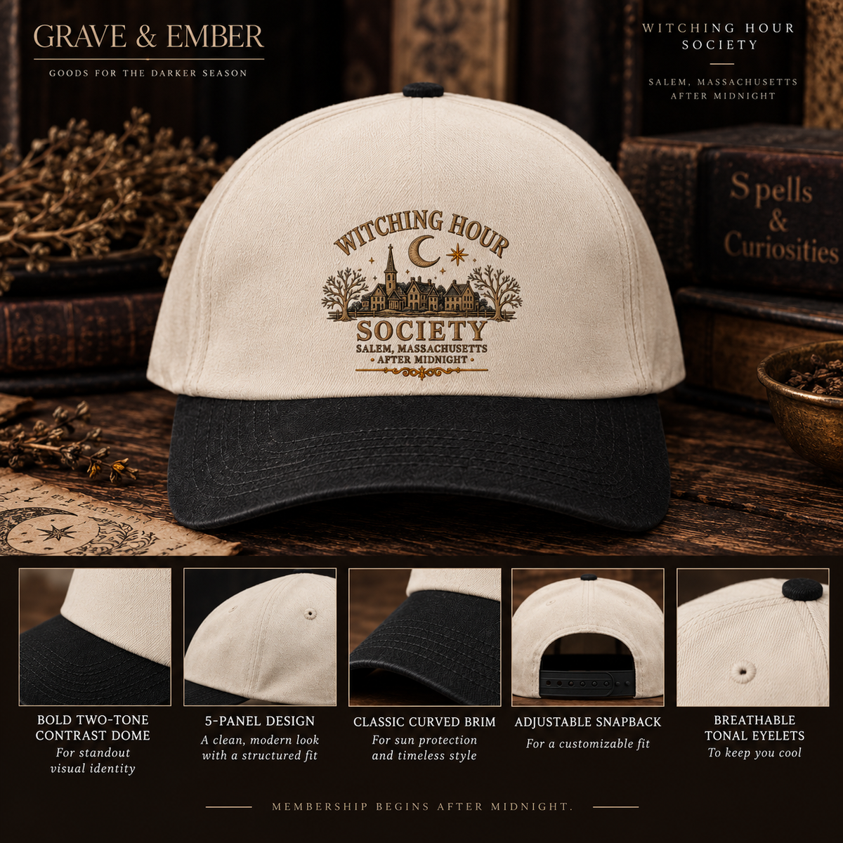 Witching Hour Society – Embroidered Snapback Hat