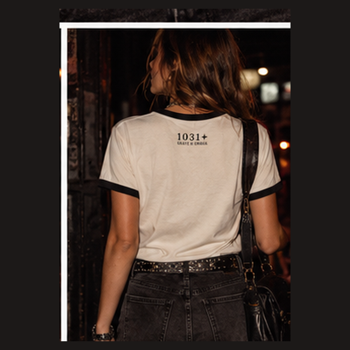 The Bite Ringer Tee | Vintage Halloween Shirt, Retro Horror Graphic T-Shirt, Black and White Ringer, Grave & Ember