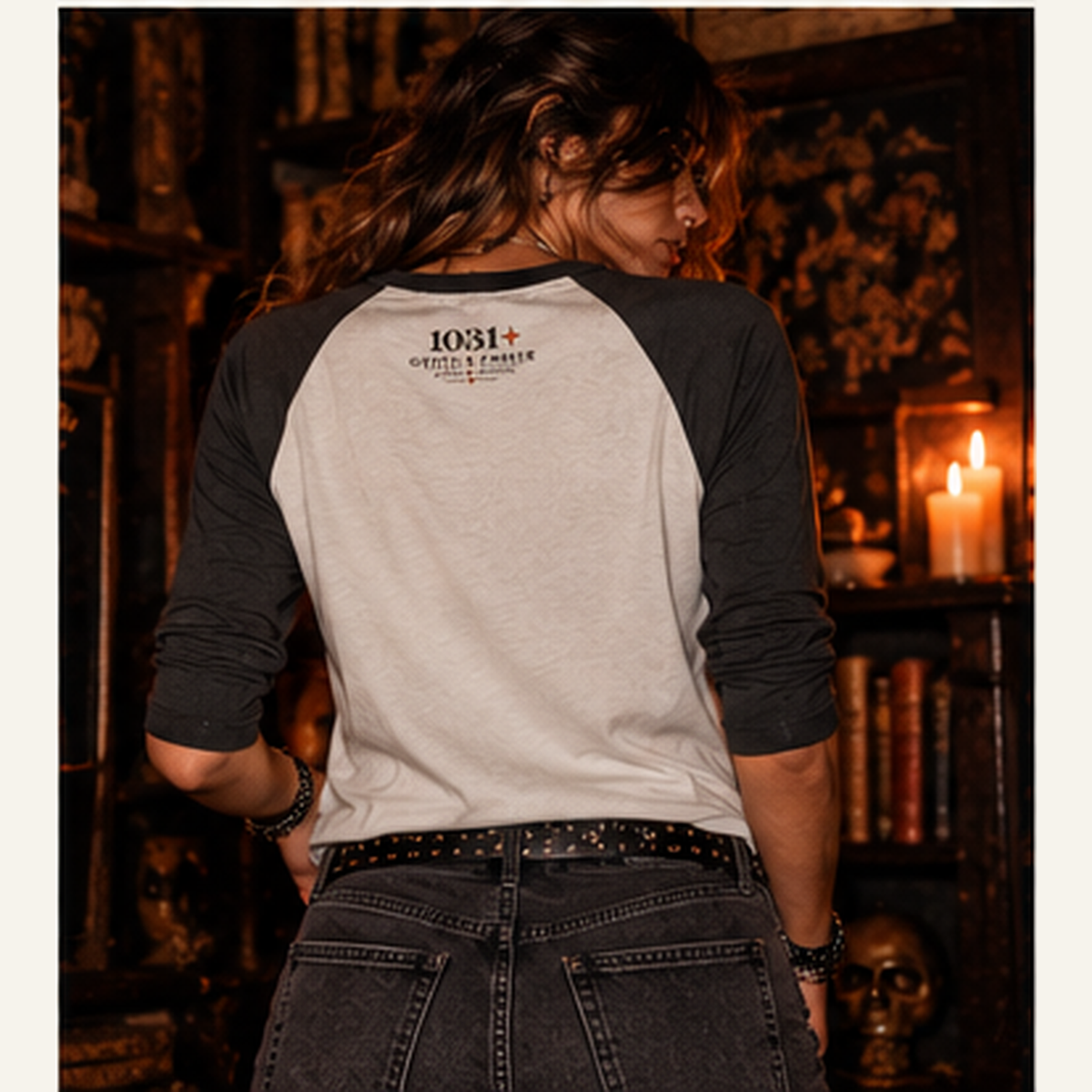 Witching Hour Raglan Tee | Vintage Halloween Witch Shirt, Retro Witch Baseball Tee, 3/4 Sleeve Halloween Shirt-5