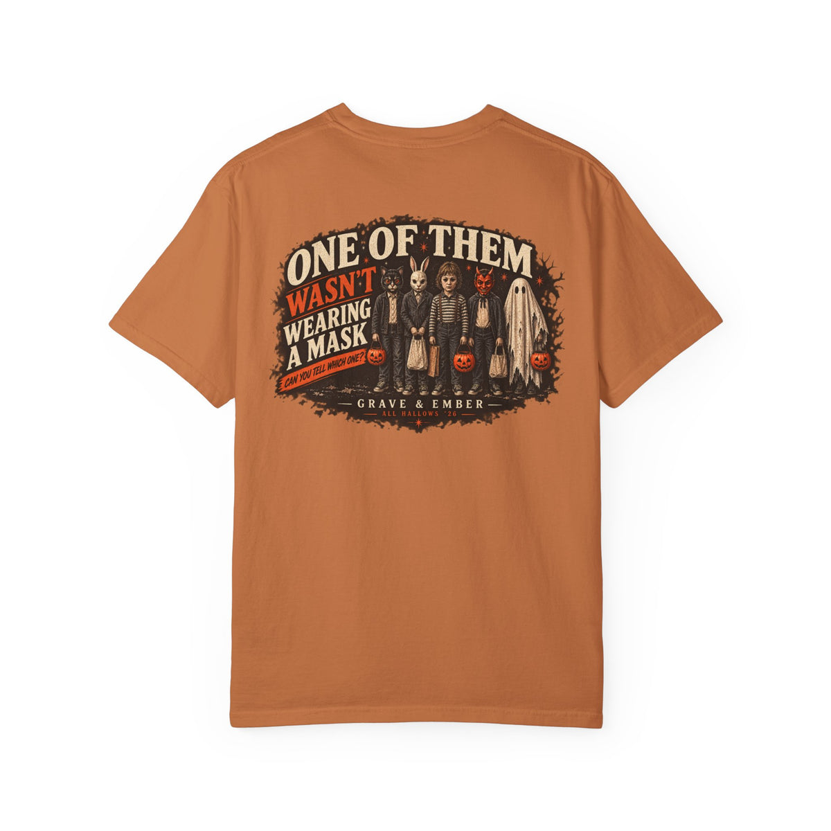 One of Them Wasn't Wearing a Mask | Vintage Halloween Graphic Tee-7