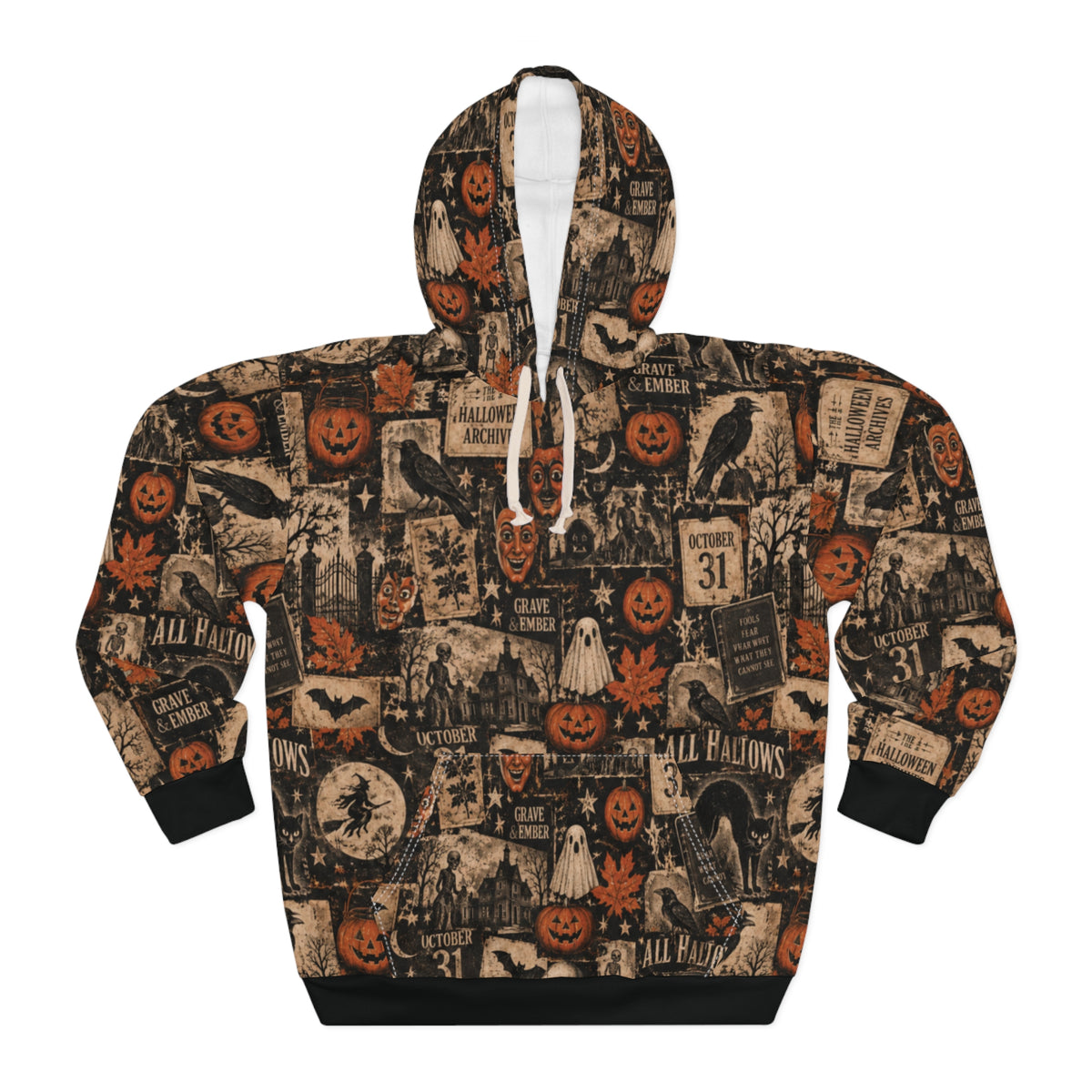 Fragments of Halloween – Vintage All-Over Print Hoodie-5
